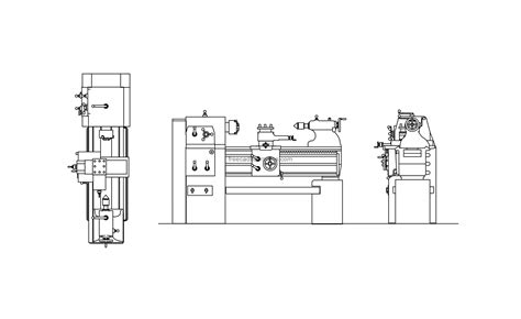 Lathe Machine - Free CAD Drawings