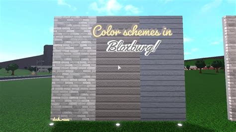 Bloxburg Modern Color Schemes