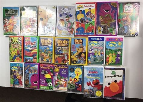 Kid VHS LOT Barney-Teletubbies-Wiggles-Veggie Tales-Sesame-Elmo-Bob ...