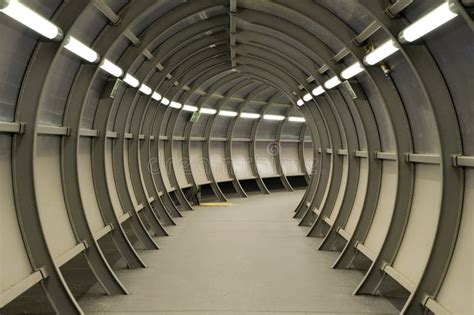 Tunnel Made Of Metal Construction Stock Photo - Image of hallway ...