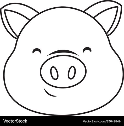 Cute pig face cartoon Royalty Free Vector Image