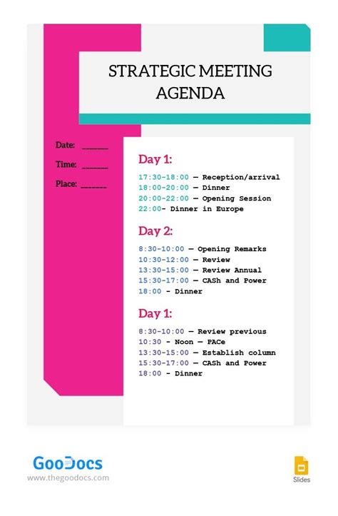 Multicolor Bright Business Meeting Agenda Template In Google Slides and Microsoft PowerPoint