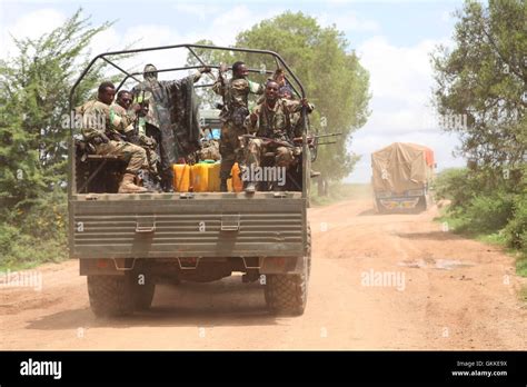 Ethiopian soldiers, belonging to the African Union Mission in Somalia ...