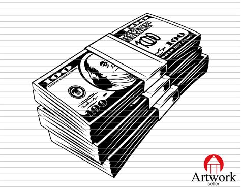 Art & Collectibles Digital Prints 100 Hundred Dollar Bill Svg Money ...