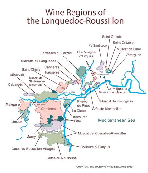 2024 Wine Map of: France – Languedoc-Roussillon - Society of Wine Educators