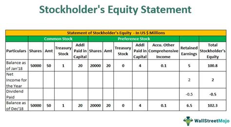 Stockholder's Equity Statement (Definition, Examples, Format)