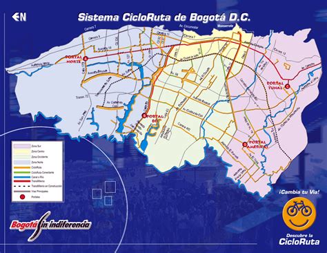 Detailed bike paths network map of Bogota city | Bogota | Colombia | South America | Mapsland ...