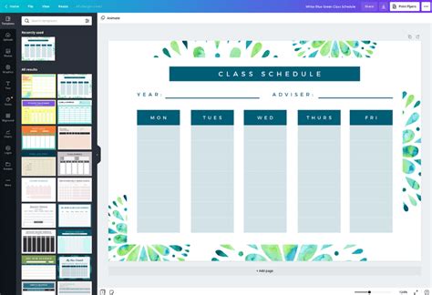 Free Online Class Schedules: Design a Custom Class Schedule in Canva