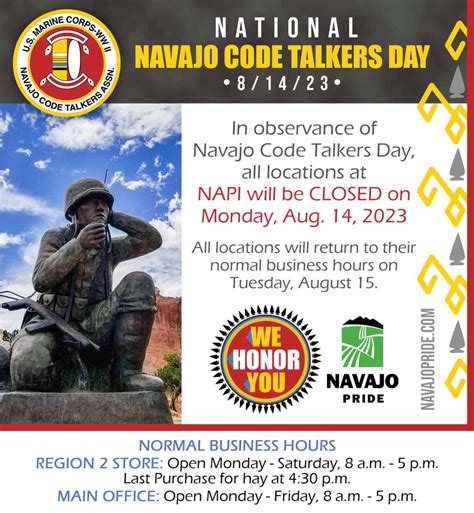 Navajo Code Talkers Day – 08/14/23 – Navajo Agricultural Products Industry