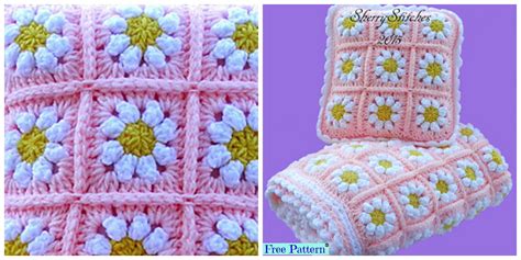 Crochet Daisy Flower Blanket - Free Pattern - DIY 4 EVER