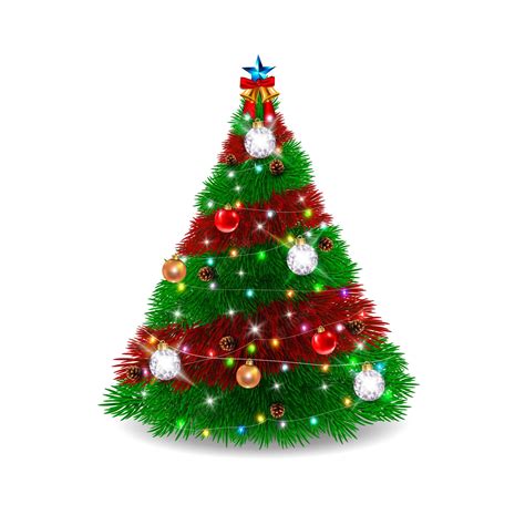 Ideas para decorar el árbol de navidad con pino rojo y verde | Vector Premium