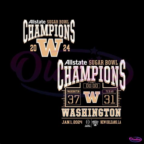 Washington Huskies 2024 Sugar Bowl Champions SVG » Oladino