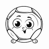 Pallone Da Calcio Pagina Colorare Con Gli Occhi Disegnati Contorno  sketch template