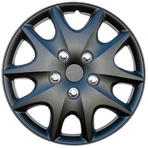 Black Hubcaps 15 - inch Matte Black Wheel Covers