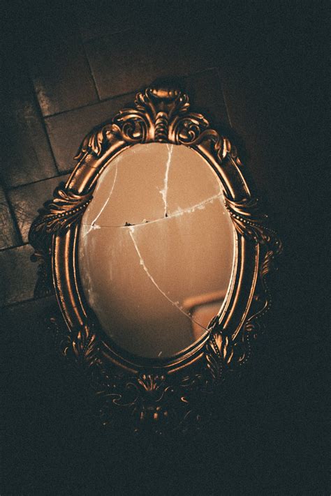 Brass Framed Wall Mirror · Free Stock Photo | Broken mirror, Framed ...