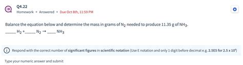 Solved Balance the equation below and determine the mass in | Chegg.com