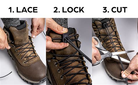 Amazon.com: Lock Laces for Boots (2 Pair) Premium Heavy Duty Elastic No Tie Boot Laces for Shoes ...