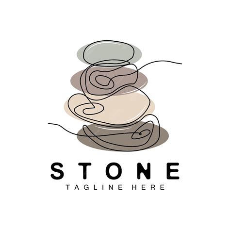 Premium Vector | Stacked stone logo design balancing stone vector ...