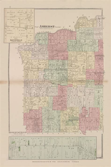 Amherst, New York 1880 - Old Town Map Reprint - Erie Co. Atlas 62-63 - OLD MAPS