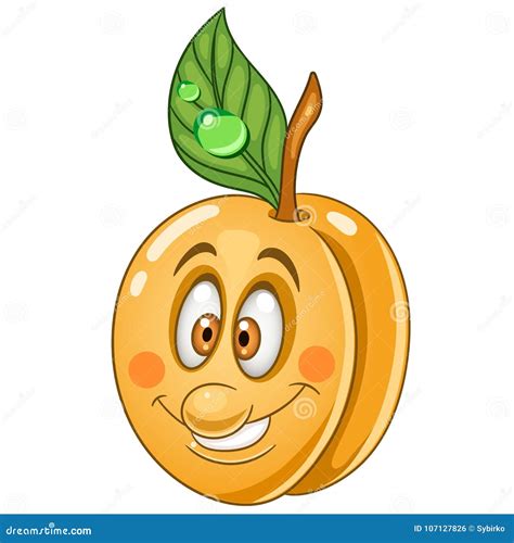 Cartoon Apricot Giving Thumbs Up Vector Illustration | CartoonDealer ...