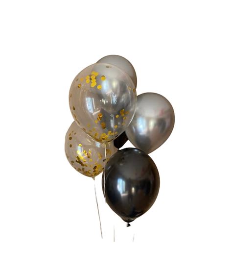 Black Balloons Confetti Balloons Gold Confetti Balloons - Etsy