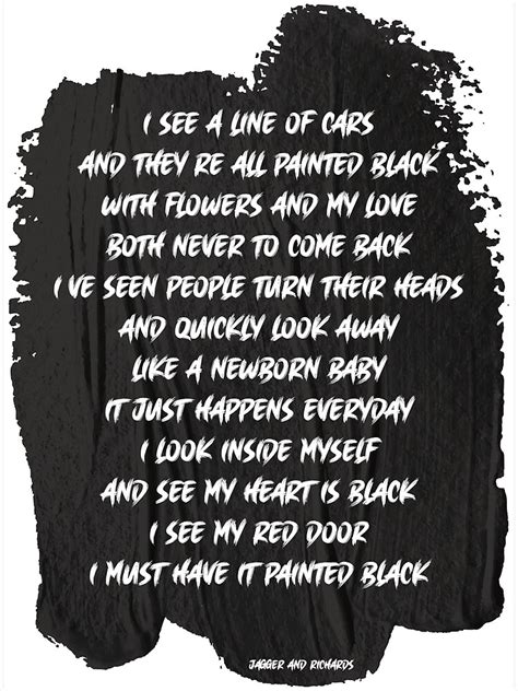 "Rolling Stones: Paint It Black Lyrics" Poster by SLPerrin | Redbubble