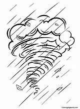 Coloring Tornado Pages Hurricane Printable Kids Color Designlooter  sketch template