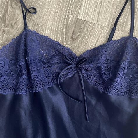 Morgan Taylor slip dress Beautiful navy blue with... - Depop