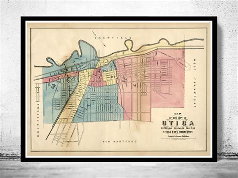 Old Map of Utica New York 1876 - VINTAGE MAPS AND PRINTS