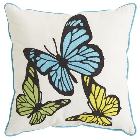 Embroidered Butterflies Pillow | Butterfly pillow, Pillows, Outdoor pillows