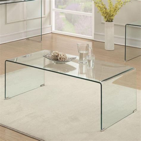 Benjara Contemporary 48 in. Clear Large Rectangle Glass Coffee Table BM184941 - The Home Depot ...