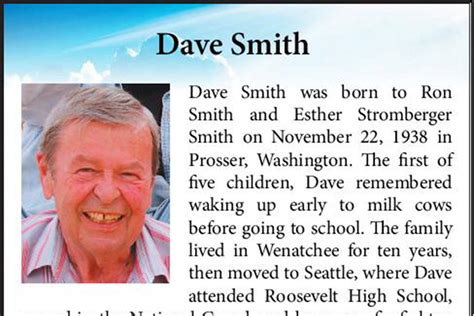 Dave Smith | Obituary | Snoqualmie Valley Record