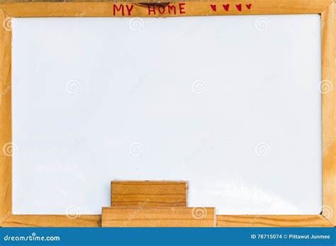 Whiteboard. Eraser and Blank Whiteboard Mounted on Wood Frame Stock Photo - Image of education ...