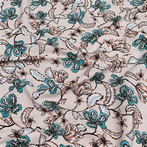 Print floral viscose fabric by the yard | Etsy