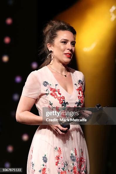 Laura Jayes accepts the AACTA Subscription Television Award for Best ...