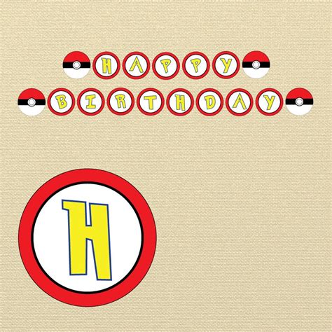 Pokemon Birthday Banner, Pokemon Party Printables, Pokeball Banner, Pokémon, Happy Birthday ...