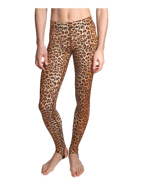 Leopard print gym leggings - Printed tights for workouts like yoga, running, cycling or swimming ...