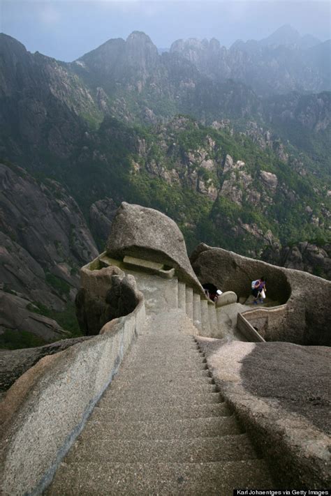 China's Huangshan Mountain Has The Craziest Steps Ever | HuffPost