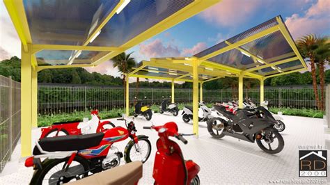 Parkiran motor minimalis di Jatinegara - Rumah Desain 2000