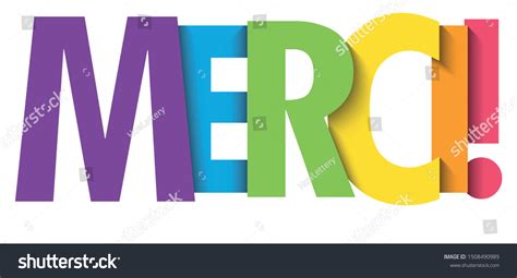 Merci Thank You French Rainbow Typography Stock Vector (Royalty Free ...