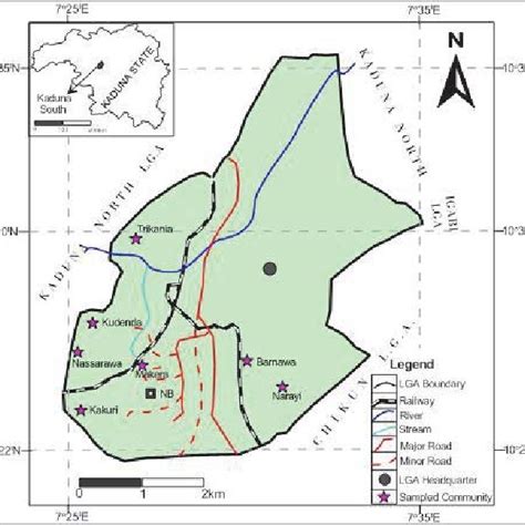 Map of Kaduna State Showing Kaduna South L.G.A. Source: Ministry of ...