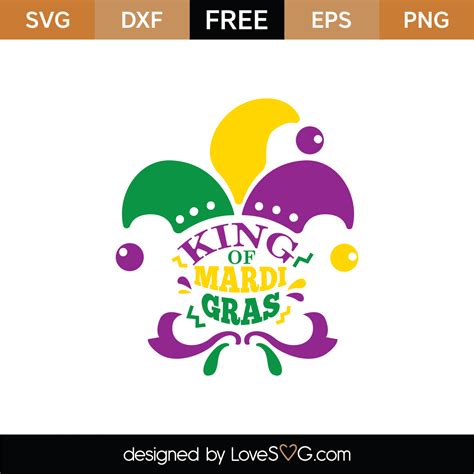 Free King of Mardi Gras SVG Cut File | Lovesvg.com