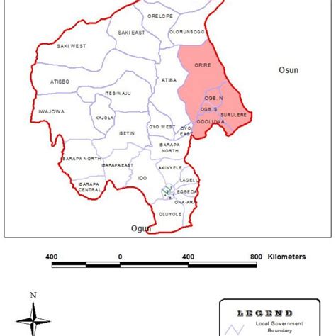 Map of Ogbomoso township showing the road network. Source: Ministry of ...