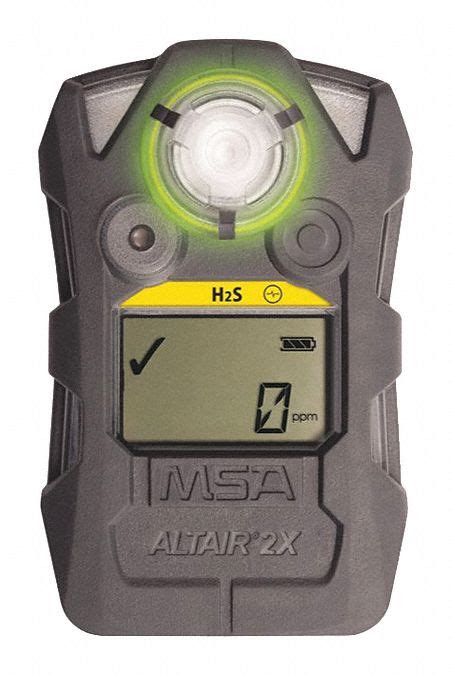 MSA Gas Detector, Detects Hydrogen Sulfide, Sensor Range 0 to 200 ppm, 1 ppm Resolution - 20PG63 ...