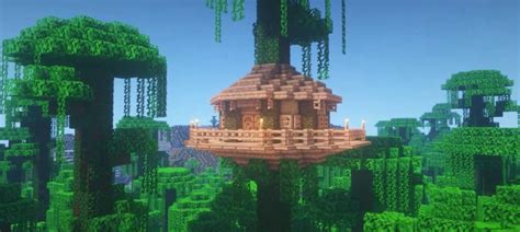 Minecraft Survival Jungle Tree House Ideas and Design