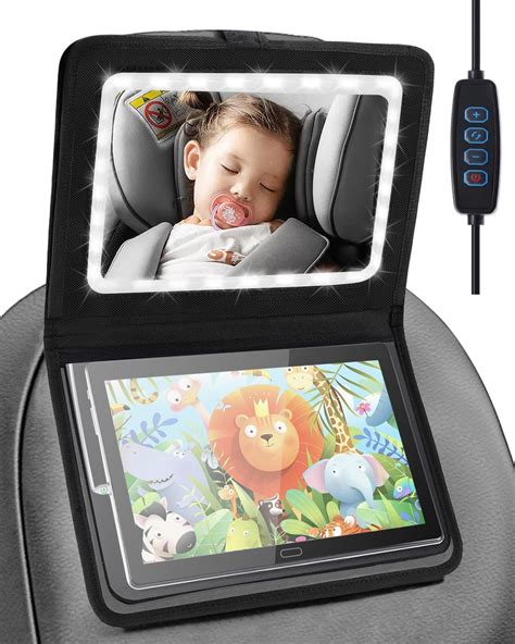 Amazon.com: Baby Car Mirror with Light, Car Seat Mirror with Tablet ...