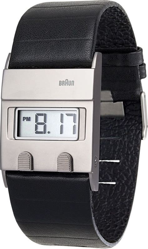 Braun Mens Black Leather Band Silver Digital Face Wrist Watch Time Piece -BN0076 #Braun #Dress ...