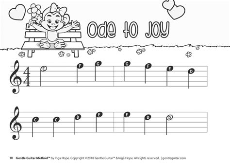 Ode To Joy Guitar Notes With Letters – Gentle Guitar™