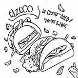 Taco Party Scene Coloring Page  Pagescom sketch template