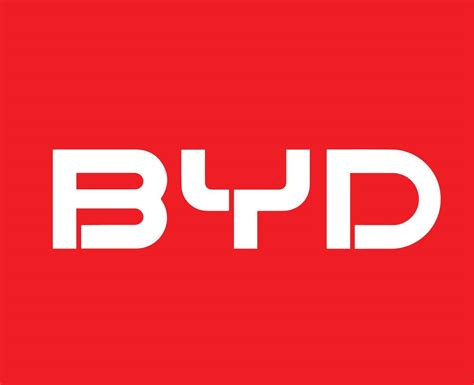 BYD Brand Logo Car Symbol Name White Design China Automobile Vector Illustration With Red ...